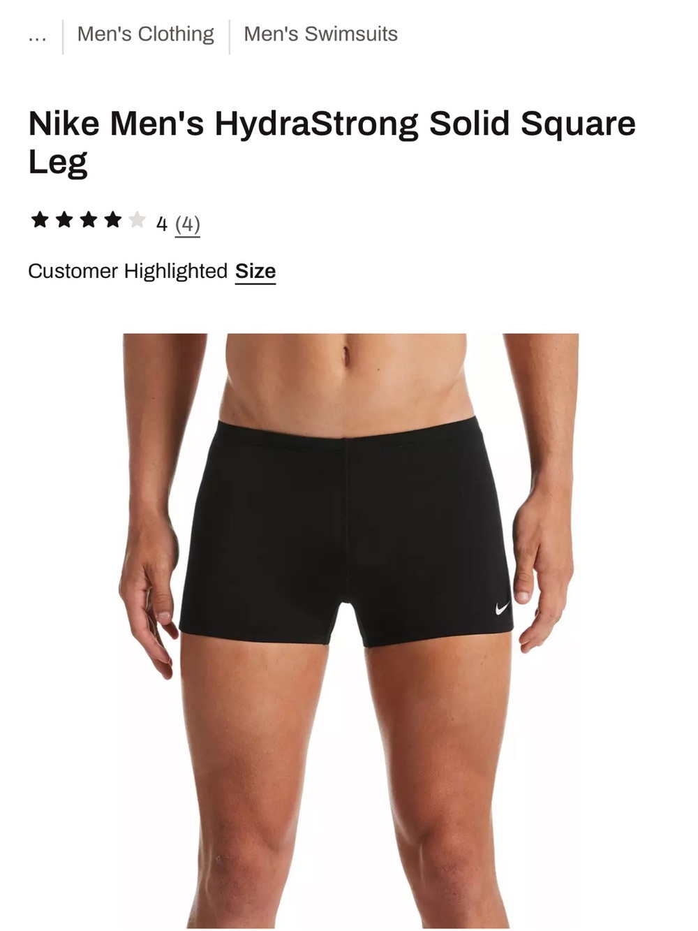 NIKE SWIM | HYDRASTRONG SOLID BLACK SQUARE LEG